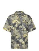 Monki Over D Short-Sleeved Cotton Poplin Shirt Grå