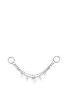 SUI AVA Chain W. Pearly Heart Bag Charm Silver