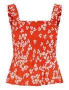 Kaffe Kaamber Smock Top Röd