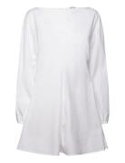 Weekday Cotton Poplin Tie-Detail Mini Dress Vit
