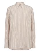 MOS MOSH Mmelinda Leafy Stripe Shirt Blå