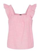 Pieces Pcapia Sl Square Neck Top Mm Wvn Rosa