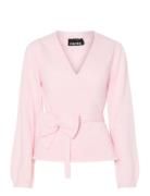 Pieces Pcfleur Ls V-Neck Knit Cardigan D2D Fsy Rosa