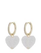 SNÖ Of Sweden Sugar Hearts Pendant Ear G/Clear - Guld