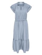 JDY Jdytrain S/L Frill Midi Dress Wvn Exp Blå