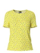 Pieces Pcflora Ss O-Neck Top Jrs Msa Bc Gul