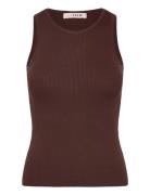 A-View Rib Knit Tank Top Brun
