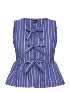 Gina Tricot Peplum Tie Top Blå