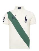 Polo Ralph Lauren Custom Slim Fit Big Pony Mesh Polo Shirt Vit