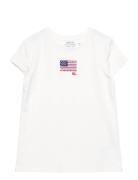 Ralph Lauren Kids Flag-Appliqué Cotton Jersey Tee Vit