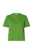 Selected Femme Slfessential Ss Boxy Tee Noos Grön