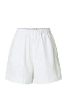 Selected Femme Slflaerke Hw Wide Broderi Ang Shorts B Vit