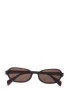 Weekday Thin Oval Frame Sunglasses Svart