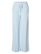 Selected Femme Slfviva-Gulia Mw Long Linen Pant Blå