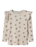 Lil'Atelier Nmfgavo Eko Ls Slim Top Lil Noos Beige