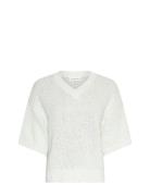 MSCH Copenhagen Mschhannalie 2/4 V Pullover Vit