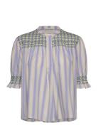 STINE GOYA 2367 Smocked Cotton, Smocked Gather Blå