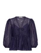 STINE GOYA 1608 Organza, Long Sleeve Bow Top Lila