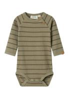 Lil'Atelier Nbmkail Ls Slim Body Lil Noos Khaki Green
