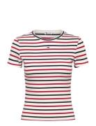 Tommy Jeans Tjw Slim Essential Rib Ss Ext Röd