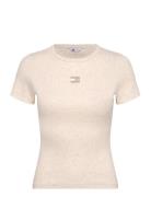 Tommy Jeans Tjw Slim Badge Rib Tee Vit