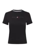 Tommy Jeans Tjw Slim Tj Us Linear Ss Tee Svart