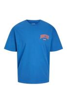 Jack & J S Jjebradley Varsity Back Tee Ss On Styd Blå