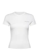 Tommy Jeans Tjw Slim Linear Ss Tee Ext Vit