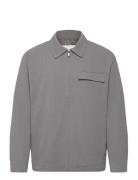 Calvin Klein Ls Seersucker Shirt Jacket Grå