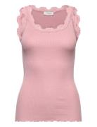 Rosemunde Rwbabette Sl U-Neck Long Lace Top Rosa