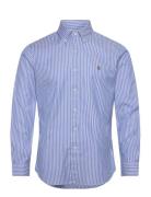 Polo Ralph Lauren Custom Fit Striped Stretch Oxford Shirt Blå