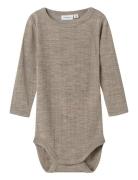 Name It Nbmwang Wool Needle Ls Body Solid Noos Beige