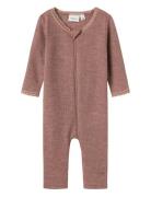 Name It Nbfwang Wool Needle Nightsuit Solid Rosa