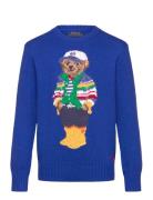Ralph Lauren Kids 8/3 Cotton-Ls Cn Bear-Sv-Plo Blå