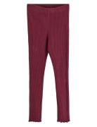 Lindex Leggings Rib Solid Frill Botto Burgundy