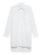 Calvin Klein Jeans Cotton Over D Mini Shirtdress Vit