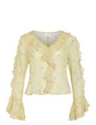 Vila Viemmy L/S V-Neck Frill Top Gul