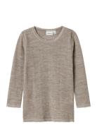 Name It Nmfwang Wool Needle Ls Top Solid Noos Brun