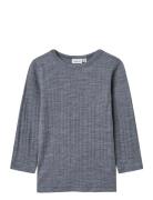Name It Nmmwang Wool Needle Ls Top Solid Noos Marinblå