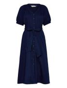 French Connection Zaves Chambray Ss Dress Marinblå