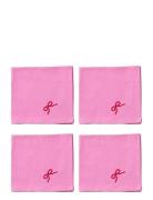 Midnatt Napkins 4-Pack Pink Bow Rosa