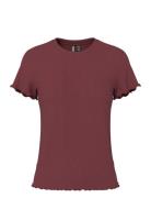 Pieces Pcnicca Ss O-Neck Top Jrs Noos Röd