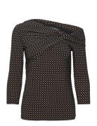 Lauren Ralph Lauren Geo-Print Jersey Off-The-Shoulder Top Brun