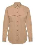 Lauren Ralph Lauren Relaxed Fit Featherweight Cotton Shirt Beige