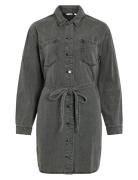Vila Vikiki L/S Denim Shirt Dress Dgd Grå
