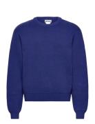 Weekday Regular Knitted Cotton Sweater Blå