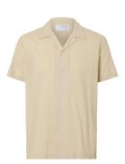 Selected Slhreg-Air Shirt Ss Mix Beige