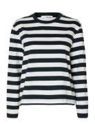 Selected Slfessential Ls Striped Boxy Tee Noos Multi/patterned