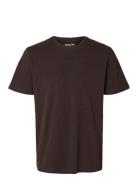 Selected Slhaspen Slub Ss O-Neck Tee Noos Brun