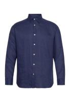 Selected Slhregkylian-Linen Shirt Ls Classic Noos Blå